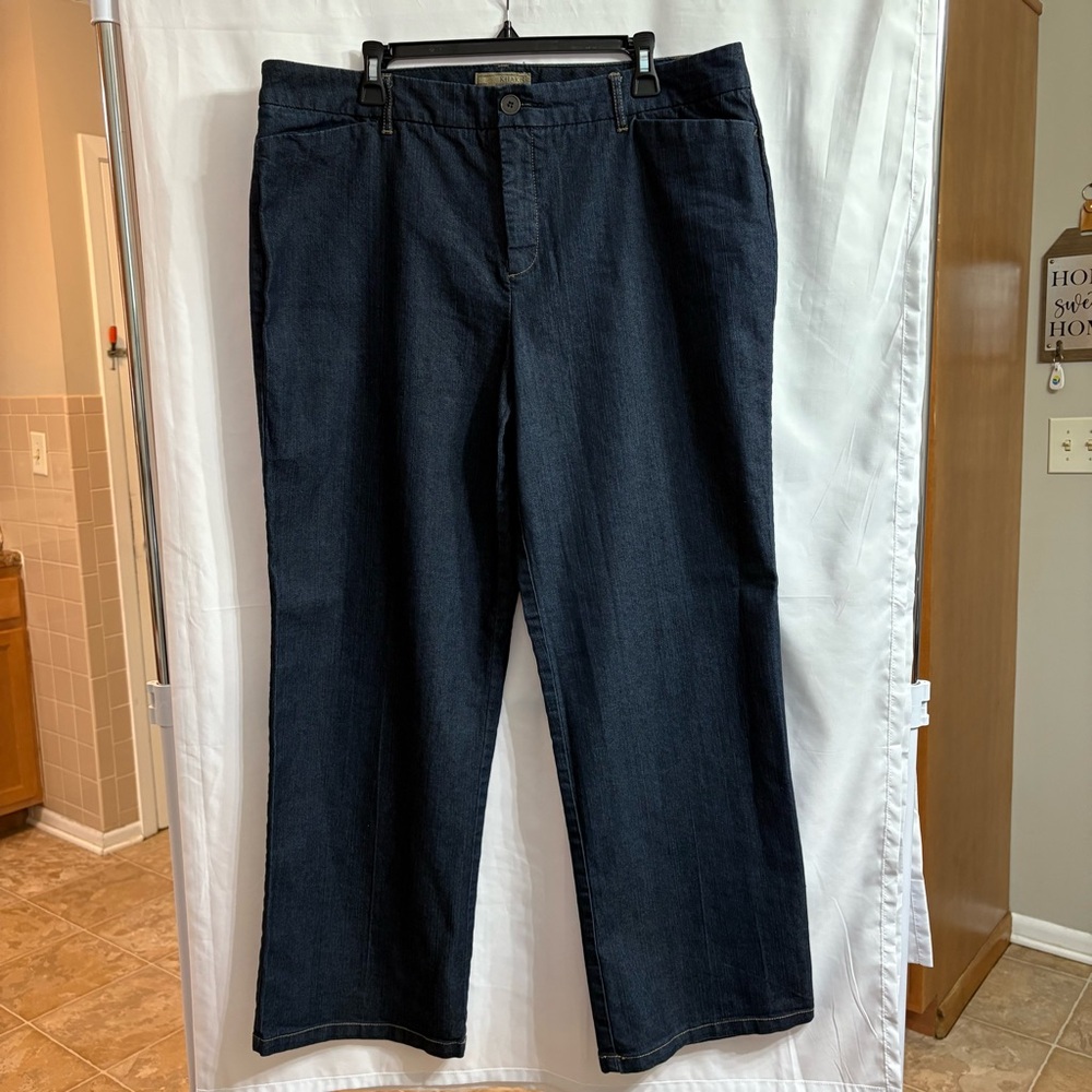 Women's Khakis 16w Dark Wash Denim Flare Leg Jeans Casual